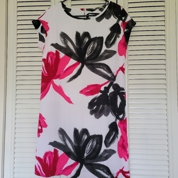 Black and Pink Floral Midi Dress Office Dress Next Direct Size 8 - Picture 2 of 8